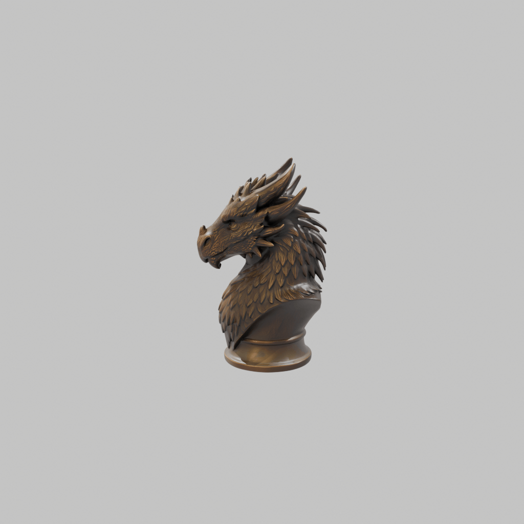 Seed3D generated animation: dragon head bust