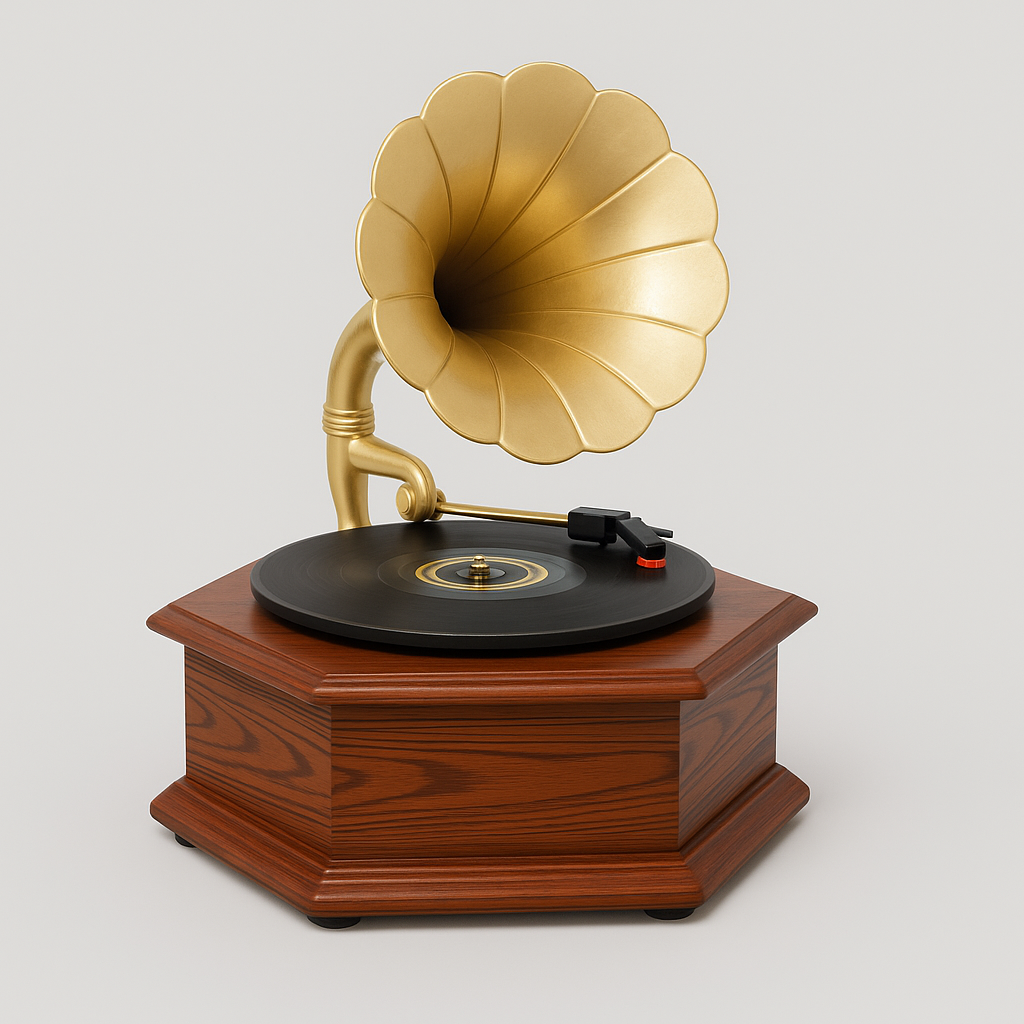 Seed3D input preview: phonograph sculpture